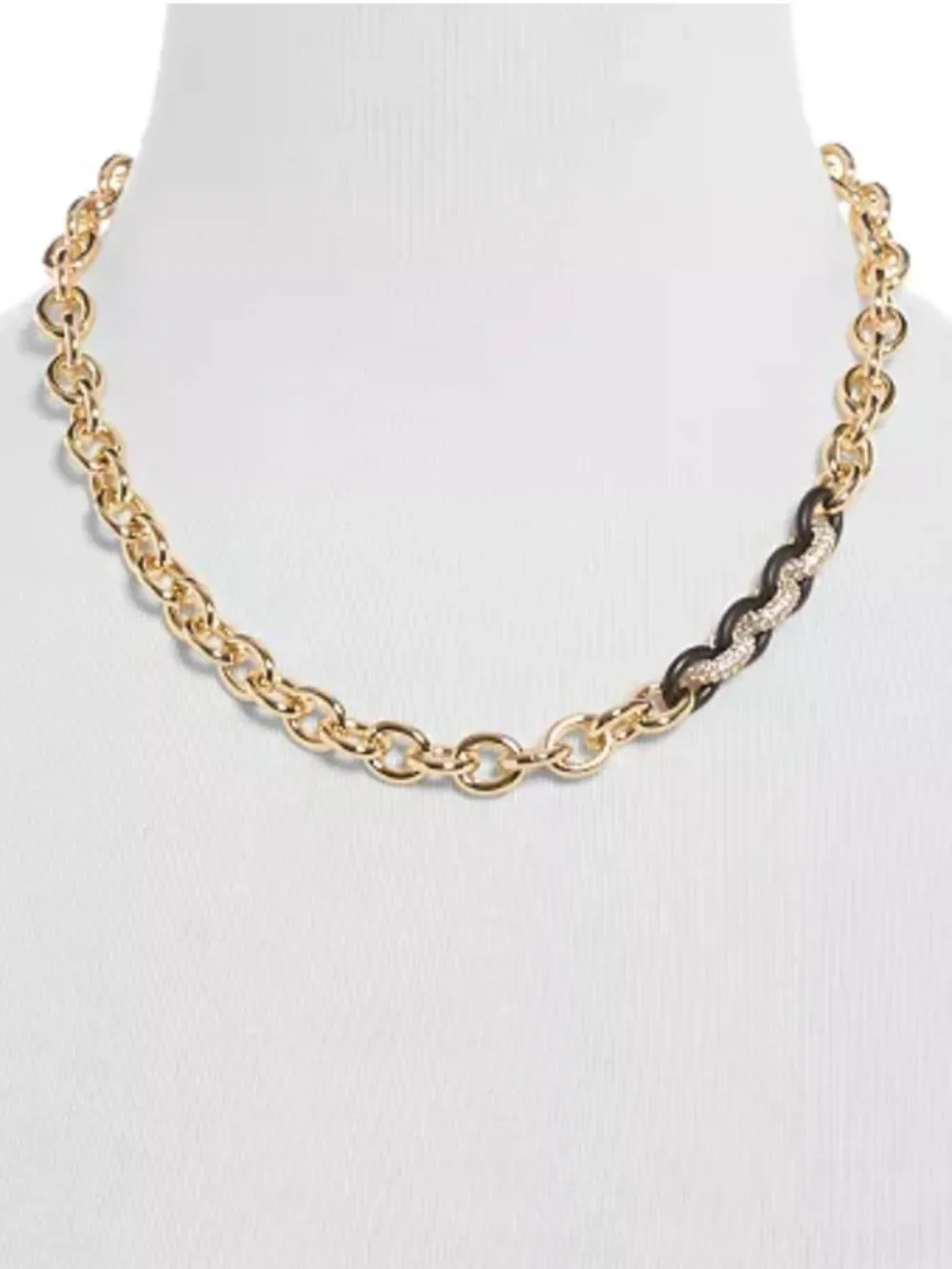 ROXANNE ASSOULIN TOUCH OF MIDNIGHT LINK NECKLACE - Gold & Black - Picture 3 of 8